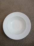 Crate & Barrel Nikko 10 3/4" Wide Rim Vegetable Bowl, White Pearl Japan. Fixed Price $90.00.