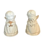 Vintage Giftco 1970S Set Of 2 Angel Bells Porcelain Hand Painted 3.5" Cream Gold. Fixed Price $18.75.
