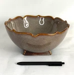 Bombay Decor Bowl - Speckled Brown Gray Pottery Serving BMA16 , 7/8" (S20). Fixed Price $29.99.