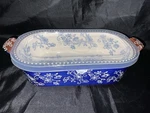 Temptations Tara Cobalt Blue Floral Lace Baker Casserole Dish 1 Qt With Lid. Fixed Price $20.00.