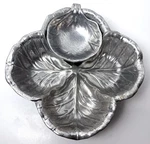 Vtg Cabbage Leaf Wilton Armetale Rwp Chip Dip Serving Bowl Pewter Snack Server. Fixed Price $32.99.