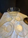 Vintage Bormioli Rocco Glass Serving Bowl Set Paneled Made Italy 5 Pc. Fixed Price $24.99.
