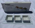 Pier 1 Imports Tasting Party 4 Piece Appetizer Serving Bowl Set Original Box. Fixed Price $21.99.
