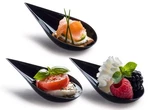 Zappy - 100 Black 4 Inches Plastic Tear Drop Appetizer .51 Oz Spoon,. Fixed Price $23.23.