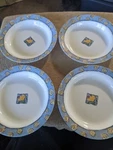 Corelle Watercolors Flat Rimmed Soup Bowl New X 4 With Labels Free Usa Ship. Fixed Price $69.99.
