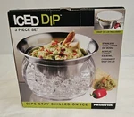 New Prodyne Iced Dip 3 Piece Serving Set (2010/IC-6) Stainless Steel Bowl. Fixed Price $18.99.