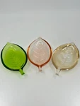 Pier 1 Imports Small Leaf Dishes 5"L X 3"W Glass Decorative / Ashtrays. Fixed Price $14.00.