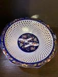 Vintage Japanese Hasami Yaki Reticulated Lattice Porcelain Bowl.. Fixed Price $12.00.