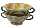 2 Chanticleer By Zrike Company Danna Cullen Rooster Cream Soup Bowls Footed. Fixed Price $19.99.