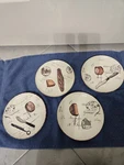 Williams Sonoma French Cafe Fromage Cheese Plate Set Of 4 Portugal New. Fixed Price $15.00.