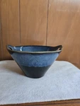 Henton Home Double Ears 26 Oz Blue And Black Ceramic Bowl. Fixed Price $27.99.