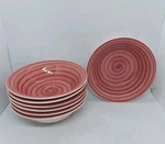 Mulberry Home Collection Cereal Soup Bowls 7" Red Swirl Ceramic Set Of. Fixed Price $49.99.
