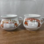 Vintage Soup Mug Set Cream Of Mushroom Chicken Recipe Ceramic. Fixed Price $34.00.