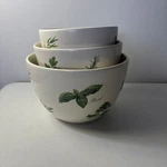 Certified International Ceramic Fresh Herb Set Of 3 Mixing Bowls. Fixed Price $65.00.