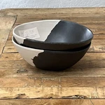 Rachel Zoe Melamine Salad Bowls Set Of 2 Black Beige Color Block. Fixed Price $28.00.