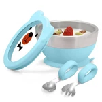 Mr. Chou Suction Baby Bowl Set W/ Spoon & Fork, 18/8 Stainless Steel, Double-wal. Fixed Price $48.84.