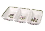 Portmeirion Botanic Garden Floral 3 Section Divided Server, Fine Porcelain 17". Fixed Price $49.97.