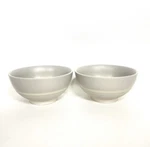 Set Of 2 Canvas Home Clef Stripe Porcelain Bowls Light Gray 5.5 Modern. Fixed Price $22.99.