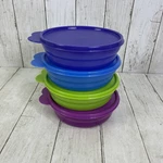 Tupperware Microwave Reheatable Cereal Bowls Set Of Colorful Lids 2415B-1 New. Fixed Price $35.99.