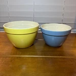 2 Used Crate & Barrel Mixing Set Nesting Portugal Yellow Blue. Fixed Price $24.99.