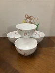 Mikasa Gourmet Basics Red Berries Porcelain Cereal Soup Bowls 4 Cottagecore. Fixed Price $24.00.