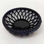 Espana Bread Basket Bowl Lattice Woven Blue Ceramic Lifestyle Hot Cold Large. Fixed Price $39.99.