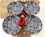 Set 4/PASTA Bowls: Queens/churchill Victorian Calico, White On Blue Nwt 9". Fixed Price $66.99.
