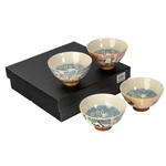 Hinomaru Japanese Porcelain Rice Bowl Set, Snow Fairy Bird Design, 4-PIECE. Fixed Price $31.34.