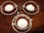 Crown Ducal CRD44 Cream Soup Bowls (3) With Saucers. Ships Worldwide. Fixed Price $25.59.