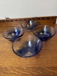 Bormioli Rocco Murano Cobalt Blue Swirl Glass Bowls 5.5" Set Of 4. Fixed Price $37.21.