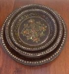 Rare Antique Hand Painted Nested Set Of 3 Papier-m Ch Bowls-primitive Look. Fixed Price $60.00.