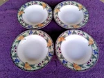 Mikasa Intaglio Garden Harvest Rimmed Soup Bowls 9.25" Set Of 4 New Cond. Fixed Price $41.50.