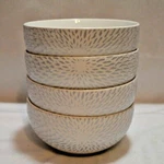 222 Fifth Astor Grey Round Porcelain 5 1/2" Soup Cereal Bowls Set Of Four New. Fixed Price $54.90.