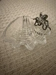 Octopus Dip Bowl Clear Glass Shell With Pewter - Vagabond House. Fixed Price $59.95.