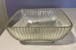 Anchor Hocking Queen Mary Clear Square Glass Lg Berry Bowl Vertical Rib *read. Fixed Price $5.00.