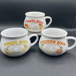 3 Vtg Ddi Soup Recipe Ceramic Mug Bowls Dat'l Do-it, Inc Chicken Potato Tomato. Fixed Price $20.99.