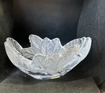 Lalique France Crystal Bowl Compiegne Oblong Oak Leaf Design Signed Gorgeous!. Fixed Price $295.00.