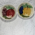 (2) Vtg Round Serving Bowl Hand Painted Fruit Made Japan Corona Style 7.25. Fixed Price $15.00.