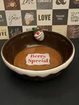 Ganz Brown/white Desert Serving Bowl 3-D Strawberry On Rim Special Inside. Fixed Price $16.25.