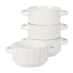 Gibson Elite Oyster Tide Embossed 6 Inch Oup Bowls With Handles. French Onion. Fixed Price $36.36.