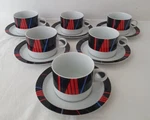 6 Postmodern Art Deco Studio Nova Cup Saucer "jazz" Mid Century. Fixed Price $239.12.