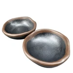 Delfin Melamine Grey Stone Abstract Dish Small Bowl Salt Cellar Salsa Set 2. Fixed Price $16.00.