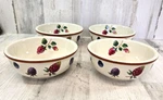 Longaberger Pottery Fruit Berry 4 Soup/cereal Bowls Dessert All Purpose. Fixed Price $70.72.