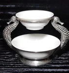 Pier Pewter Seahorse 2 Tier Serving Bowls Summer Buffet 16" Nautical Seafood. Fixed Price $199.67.