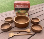 Gailstyn-sutton Genuine Teak Wood Vintage Salad Bowl Set 7 Pc Thailand. Fixed Price $49.99.