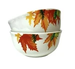 Royal Norfolk 2 Bowls Autumn Leaves Orange Green Acorns Soup Cereal. Fixed Price $9.99.
