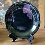 Nwob Set Of 4 Mikasa Rondo Tango 8" Salad Plates Ej 702 Black Lavender Floral. Fixed Price $18.00.