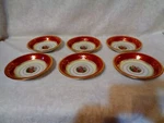 6 - Vintage Bohemia Czechoslovakia China 24 Karat Gold Fruit/dessert Bowls. Fixed Price $35.80.