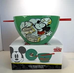 Disney - Mickey Mouse Ramen Noodle Bowl W/ Chopsticks Ceramic 20 Oz By Bioworld. Fixed Price $24.95.