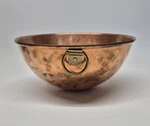 Vintage Copper Old New Stock 4QT 10.5" Whisking Round Mixing Bowl Brass Ring Mcm. Fixed Price $49.99.